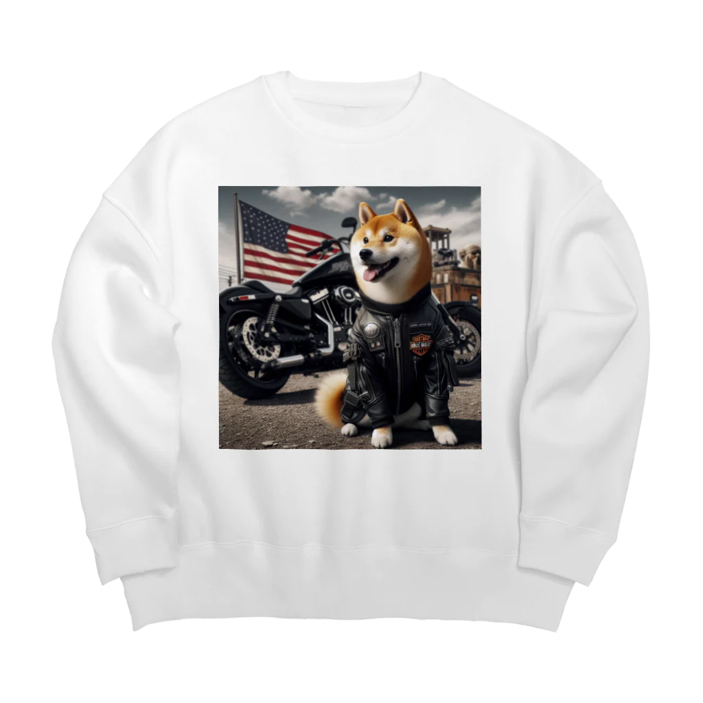 ANTARESのアメリカンライダー柴犬 Big Crew Neck Sweatshirt