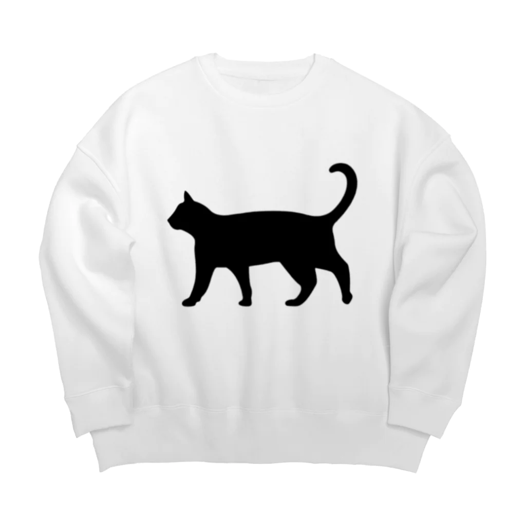 Teatime ティータイムの黒猫は見ていた　ねこ Big Crew Neck Sweatshirt