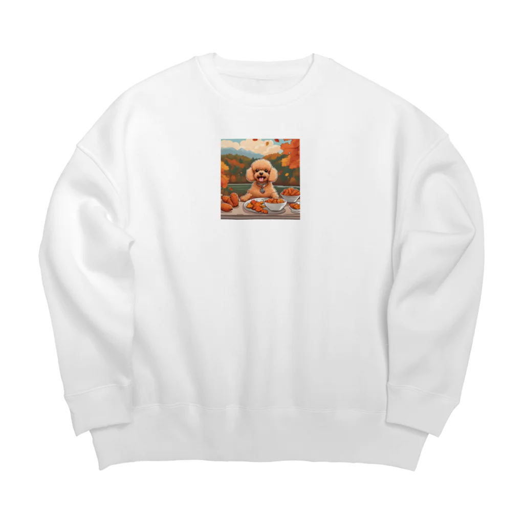 ワンちゃん大好きの秋を楽しむトイプードル Big Crew Neck Sweatshirt