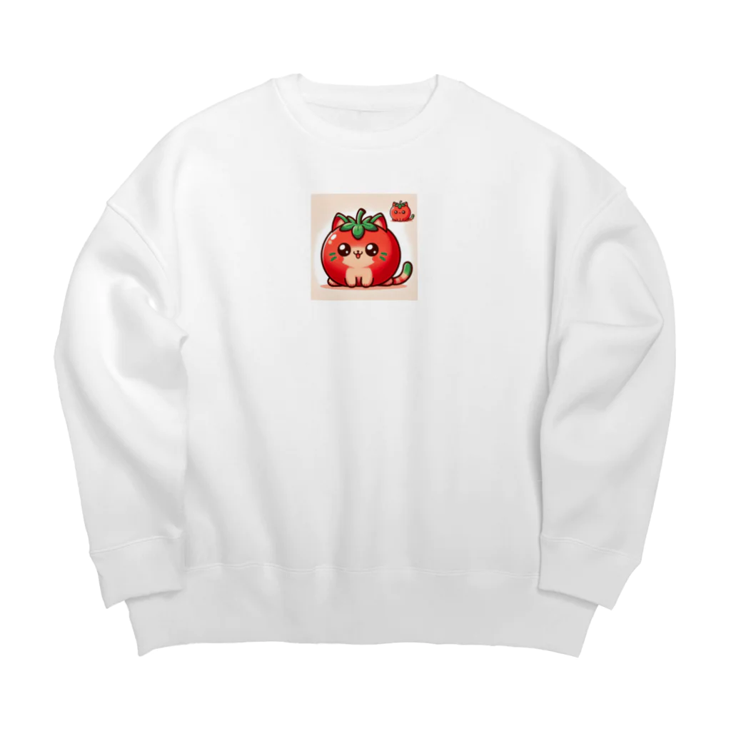 コウヘイのトマト猫 Big Crew Neck Sweatshirt