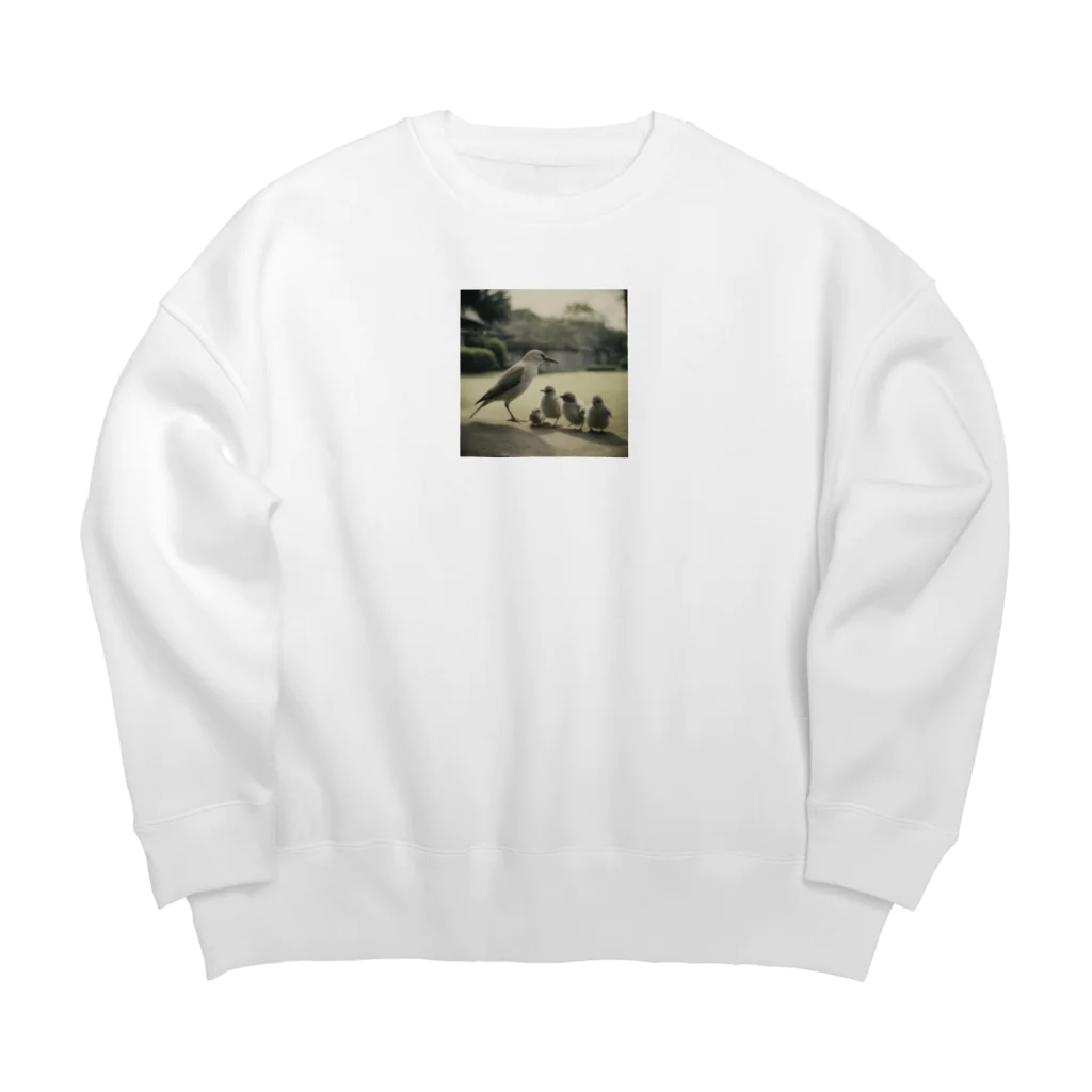 mamycatの鳥 Big Crew Neck Sweatshirt