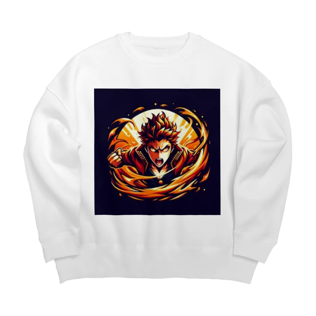 炎のアニメグッズショップの熱血アニメキャラクター オリジナルイラストグッズ Big Crew Neck Sweatshirt