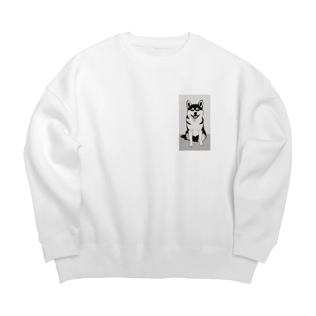 ワイルドワンズの柴犬のキュートなキャンバス Big Crew Neck Sweatshirt