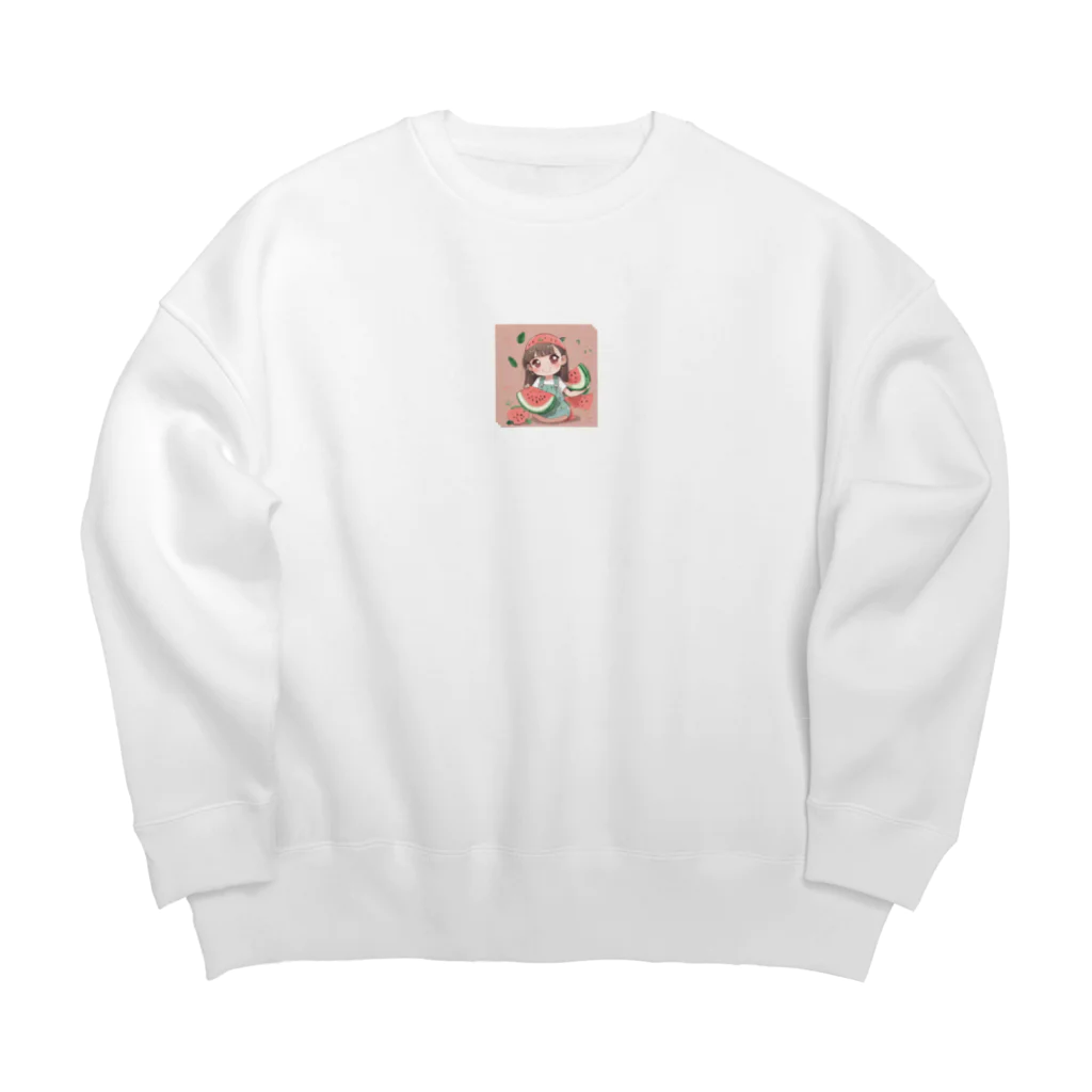 LOEVVEの可愛いメロンさん Big Crew Neck Sweatshirt