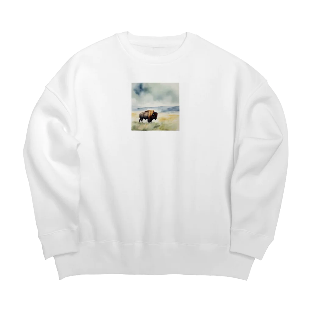 dakaroのバイソンさん Big Crew Neck Sweatshirt