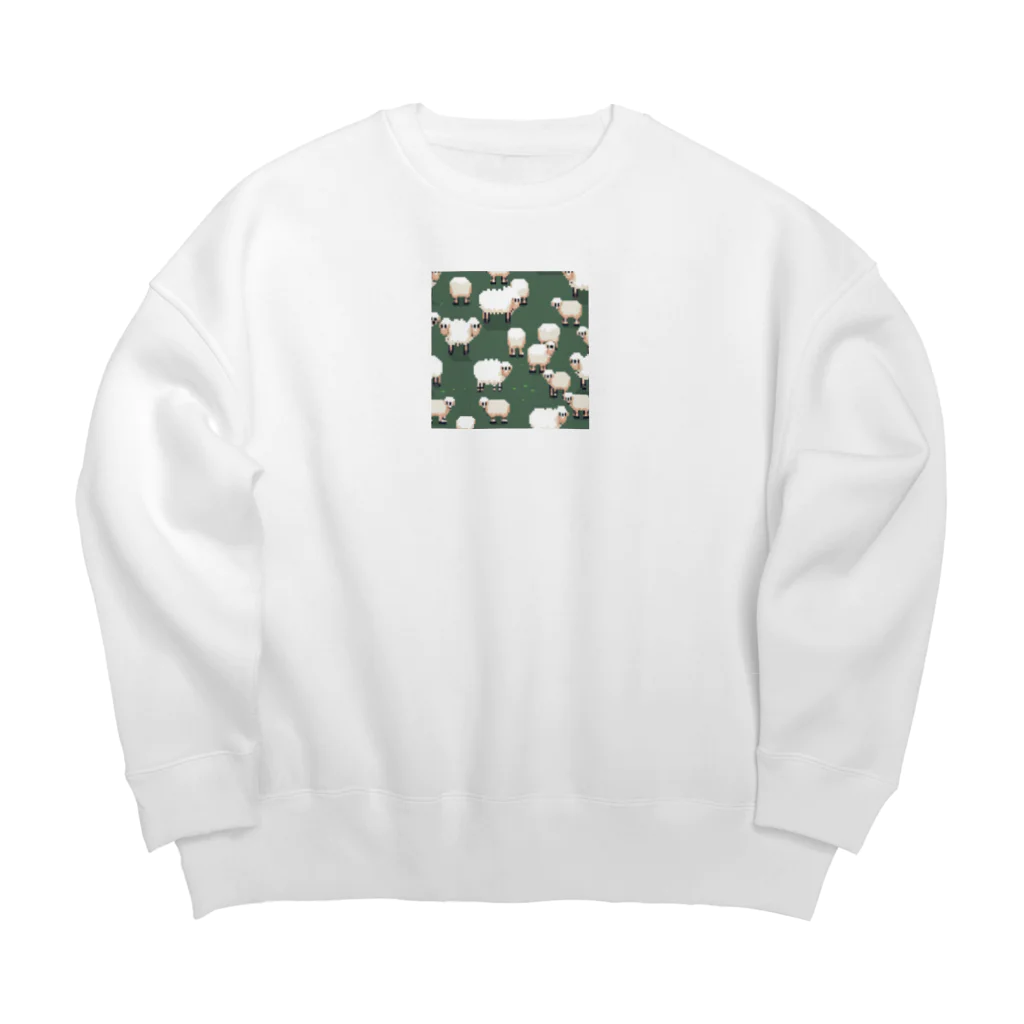 pomekenのもちもちのひつじ Big Crew Neck Sweatshirt