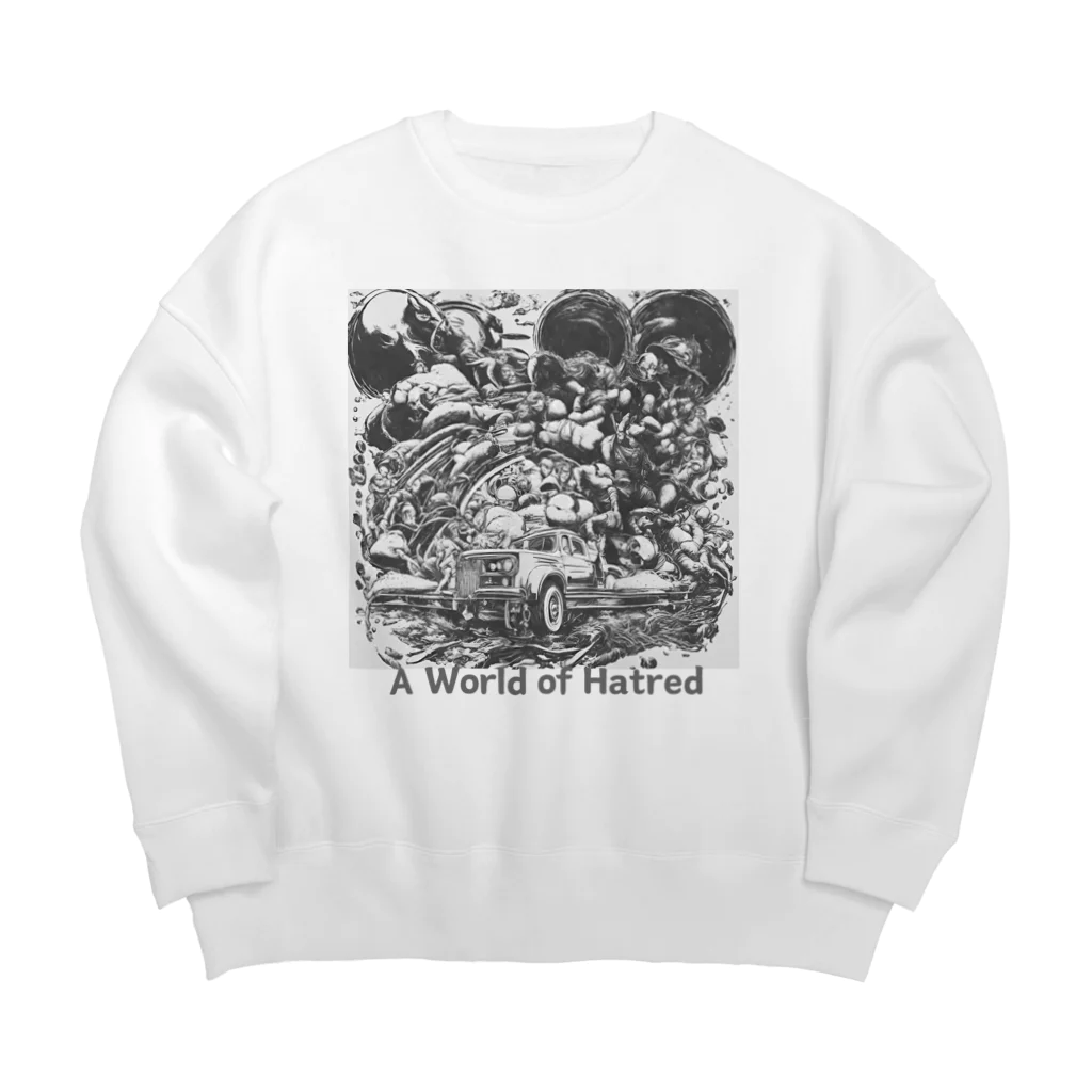 yumekauのA World of Hatred Big Crew Neck Sweatshirt