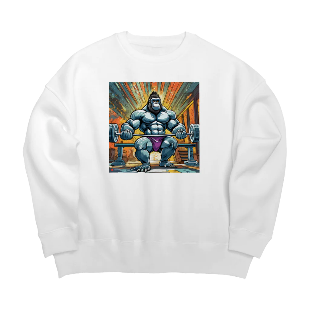 gollisquatのアームカールゴリラ Big Crew Neck Sweatshirt