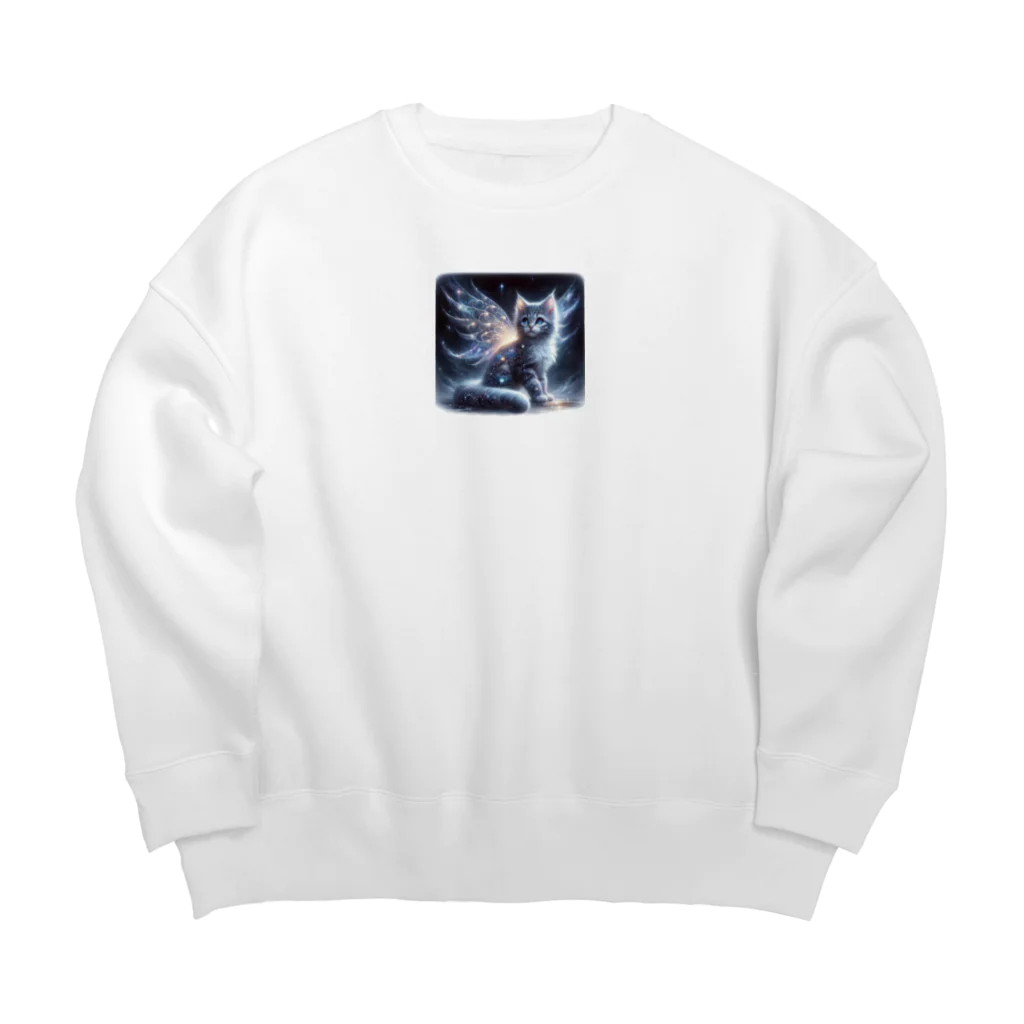 katohkouchiの星空の舞、夜を守る猫 Big Crew Neck Sweatshirt