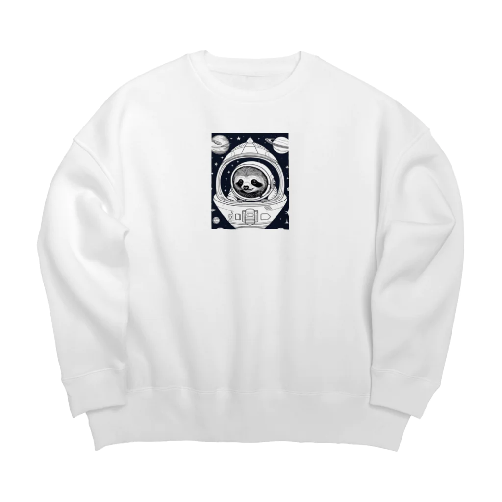 ininicoの宇宙旅行ナマケモノ Big Crew Neck Sweatshirt