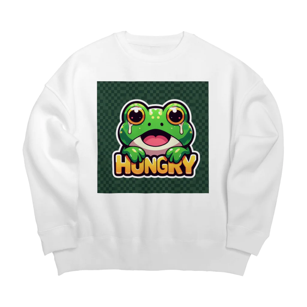 カエルグッズのHUNGRYカエル Big Crew Neck Sweatshirt