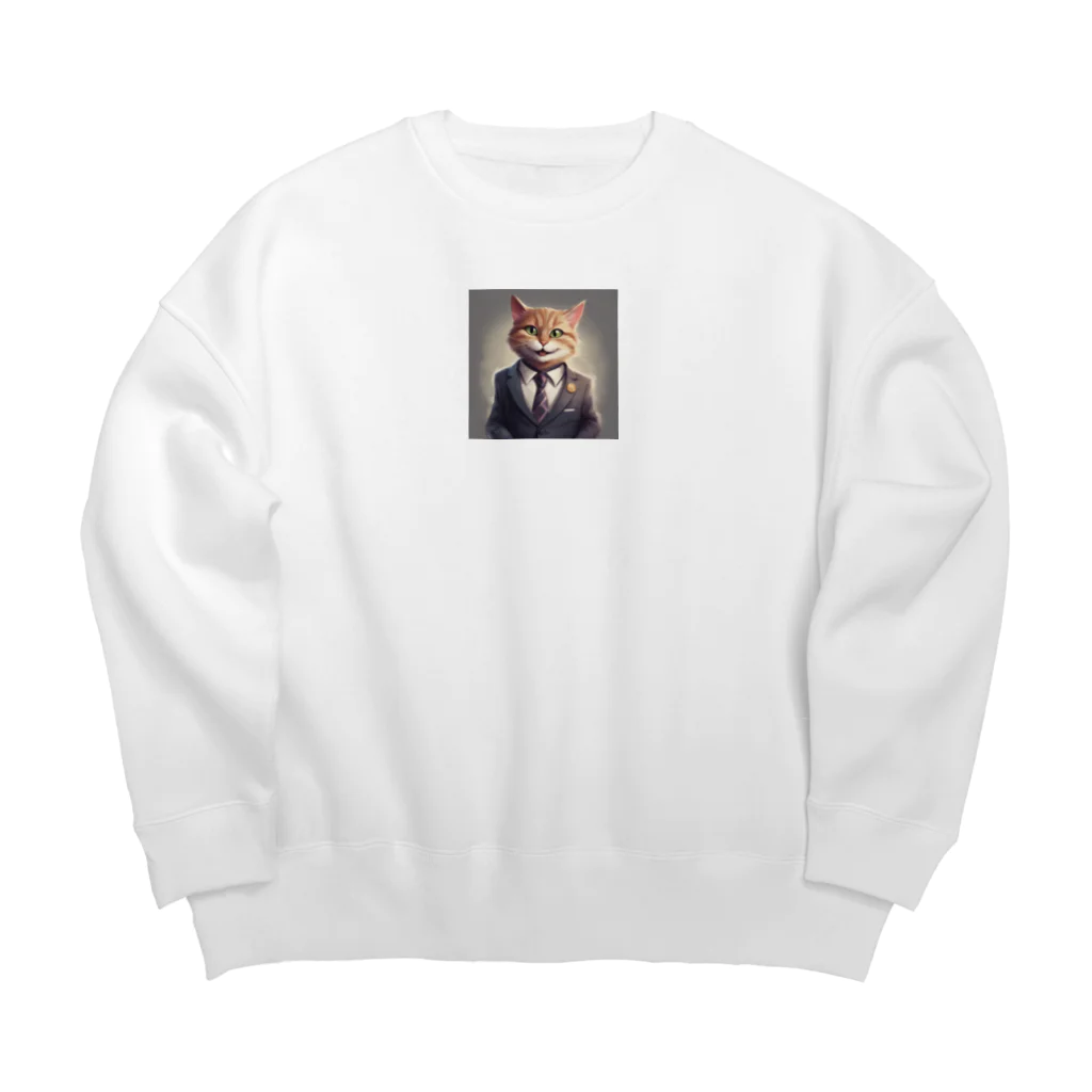 ネコ社長のネコ社長６代目 Big Crew Neck Sweatshirt