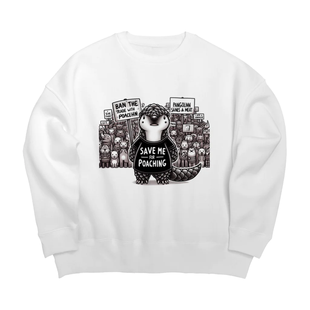 STOP POACHNGのPANGOLIN（センザンコウ） Big Crew Neck Sweatshirt