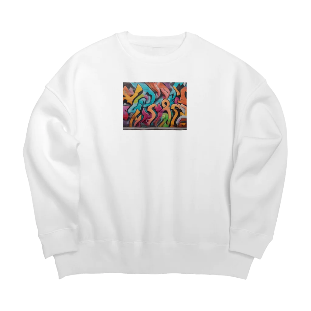 テフラんずのサイケデリックアート Big Crew Neck Sweatshirt