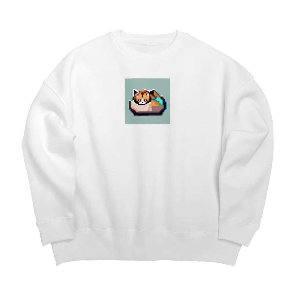 masaのスリッパの中で寝ている猫 Big Crew Neck Sweatshirt