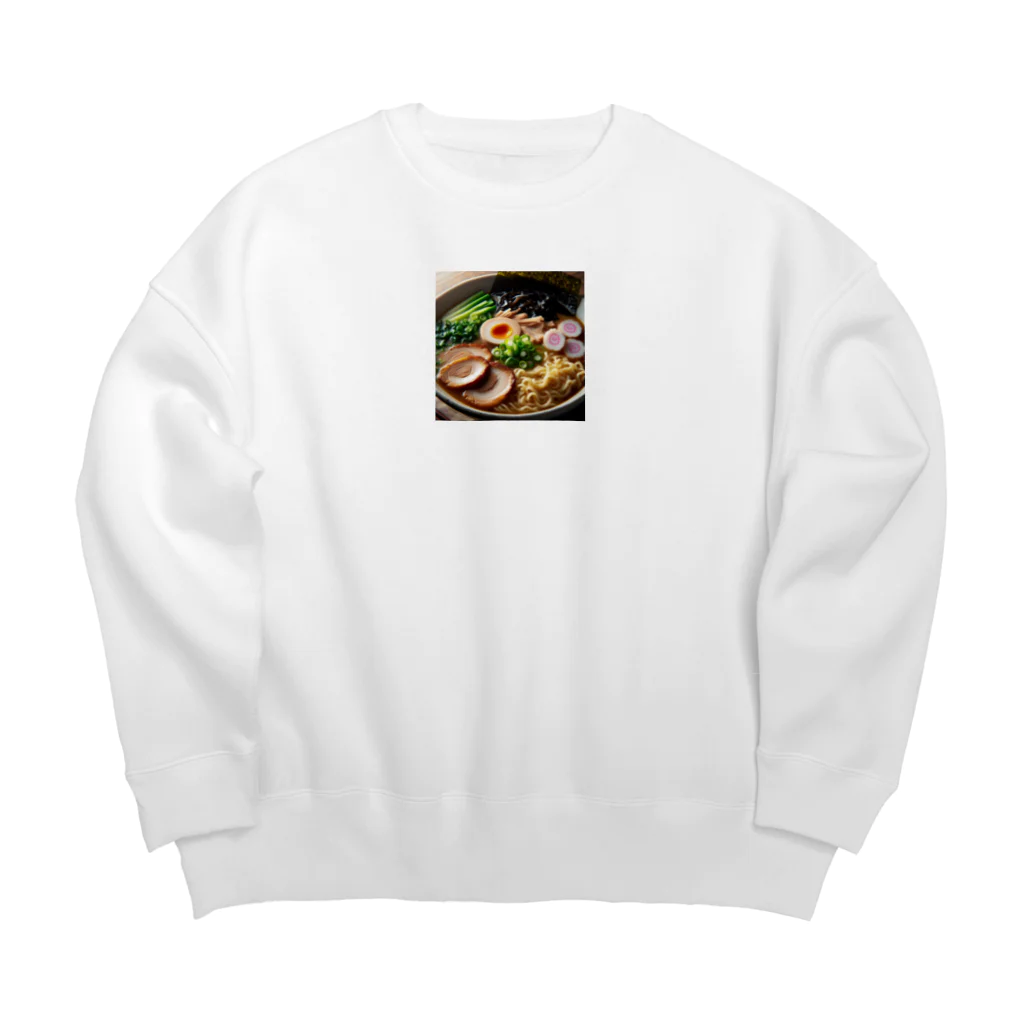 kumama07のラーメン Big Crew Neck Sweatshirt