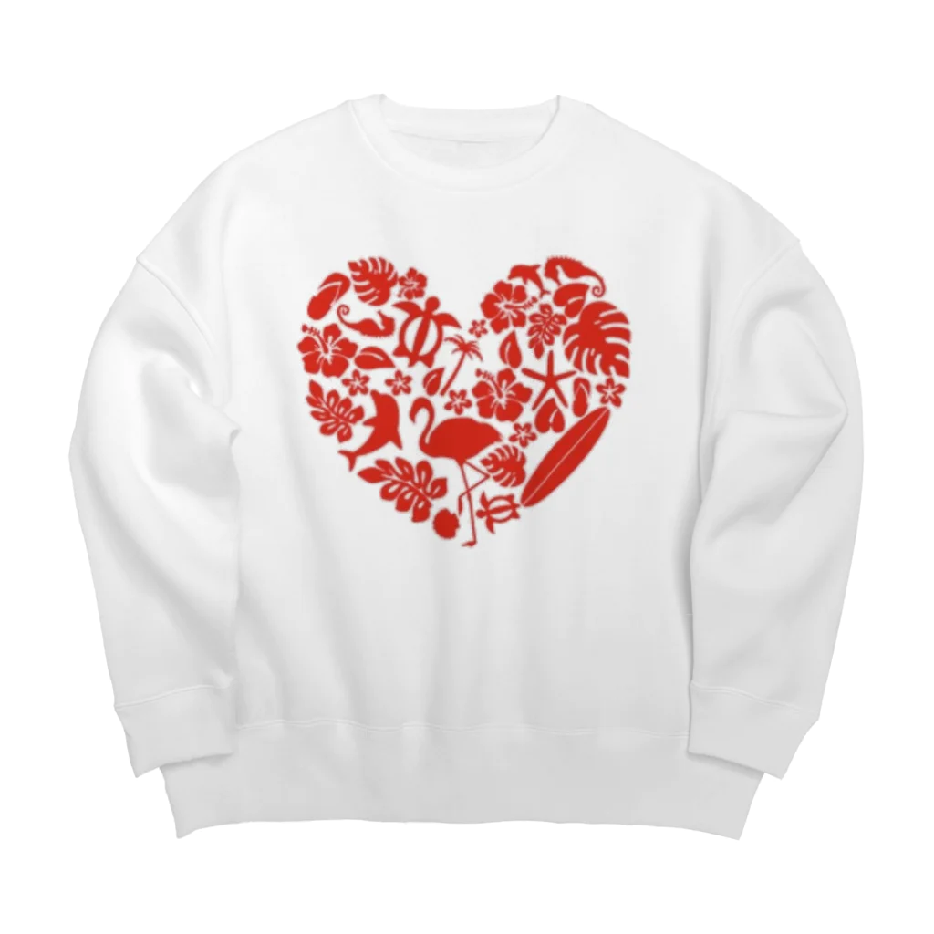 Angel  SmileのHawaiian Heart Big Crew Neck Sweatshirt