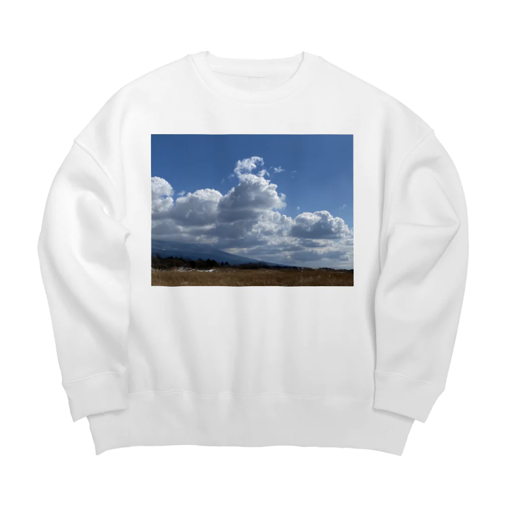 きょ✿˘︶˘✿ .｡.:* ♬*゜の富士山を囲むふわふわな雲 Big Crew Neck Sweatshirt