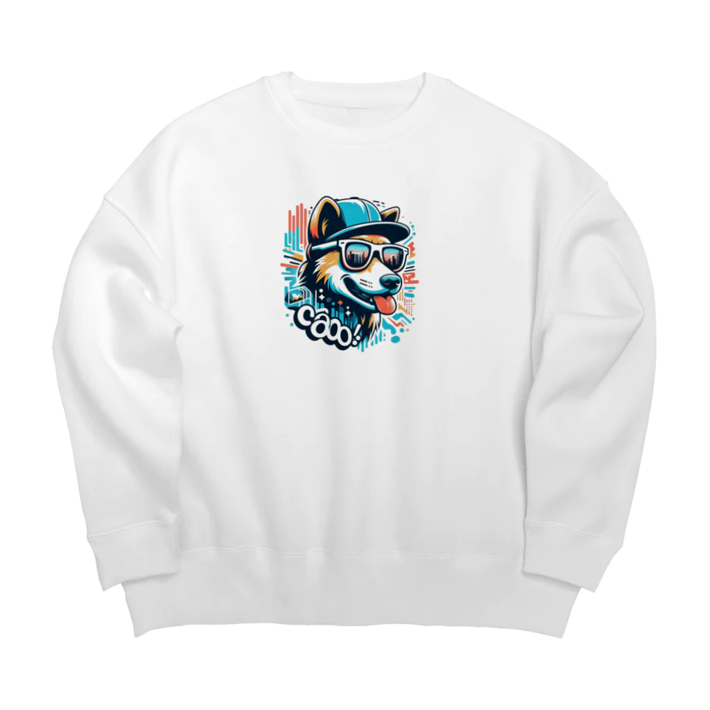 Design HarborのCool Dog Big Crew Neck Sweatshirt