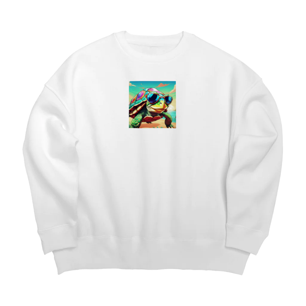 mimittuのサングラスをかけたイケメンカメ太郎 Big Crew Neck Sweatshirt