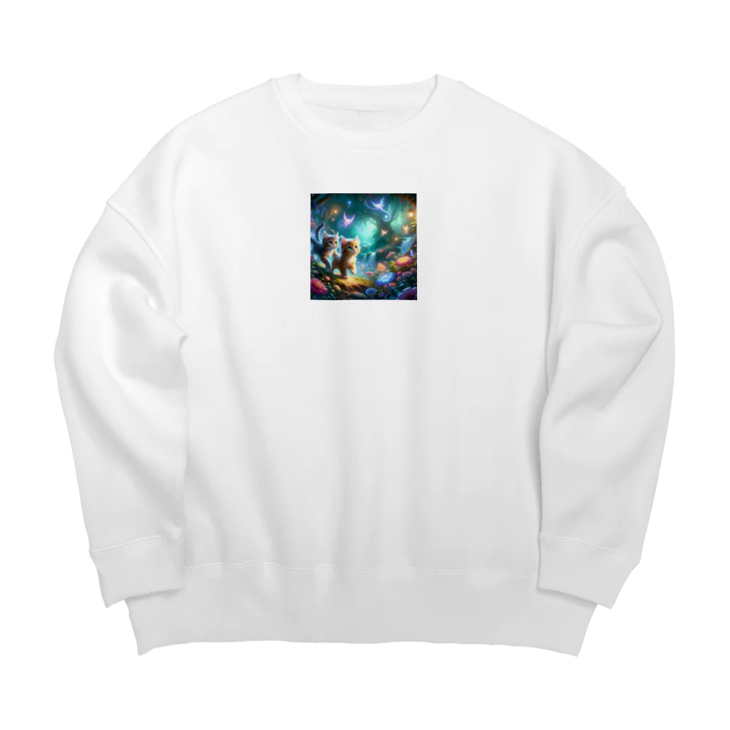 katohkouchiの魔法の探求者：子猫たちの冒険 Big Crew Neck Sweatshirt