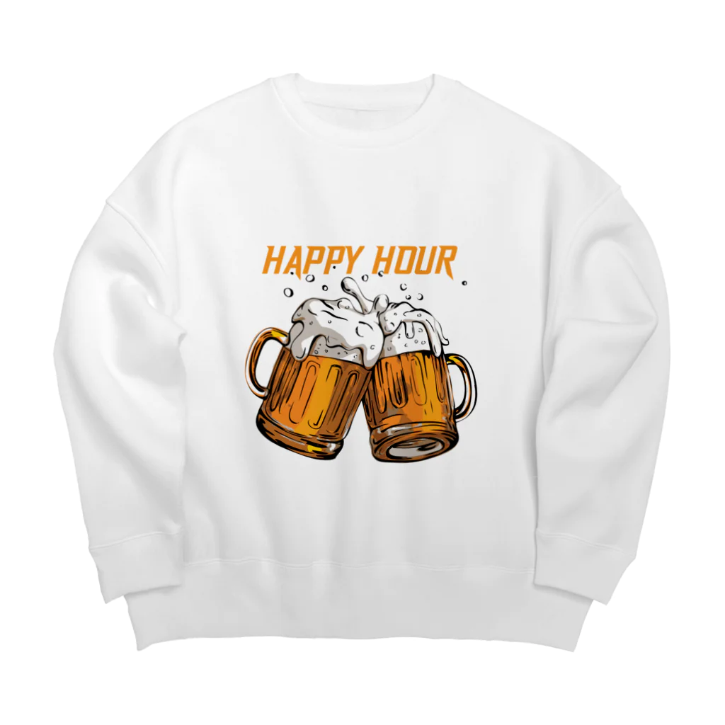 JUNK_HEDDのビールでハッピー Big Crew Neck Sweatshirt