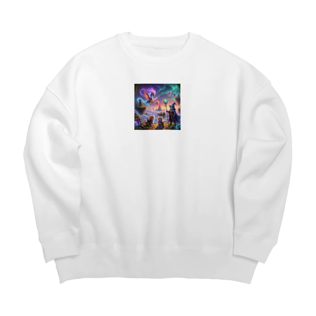 katohkouchiの勇気の子猫たちと魔法の戦い Big Crew Neck Sweatshirt