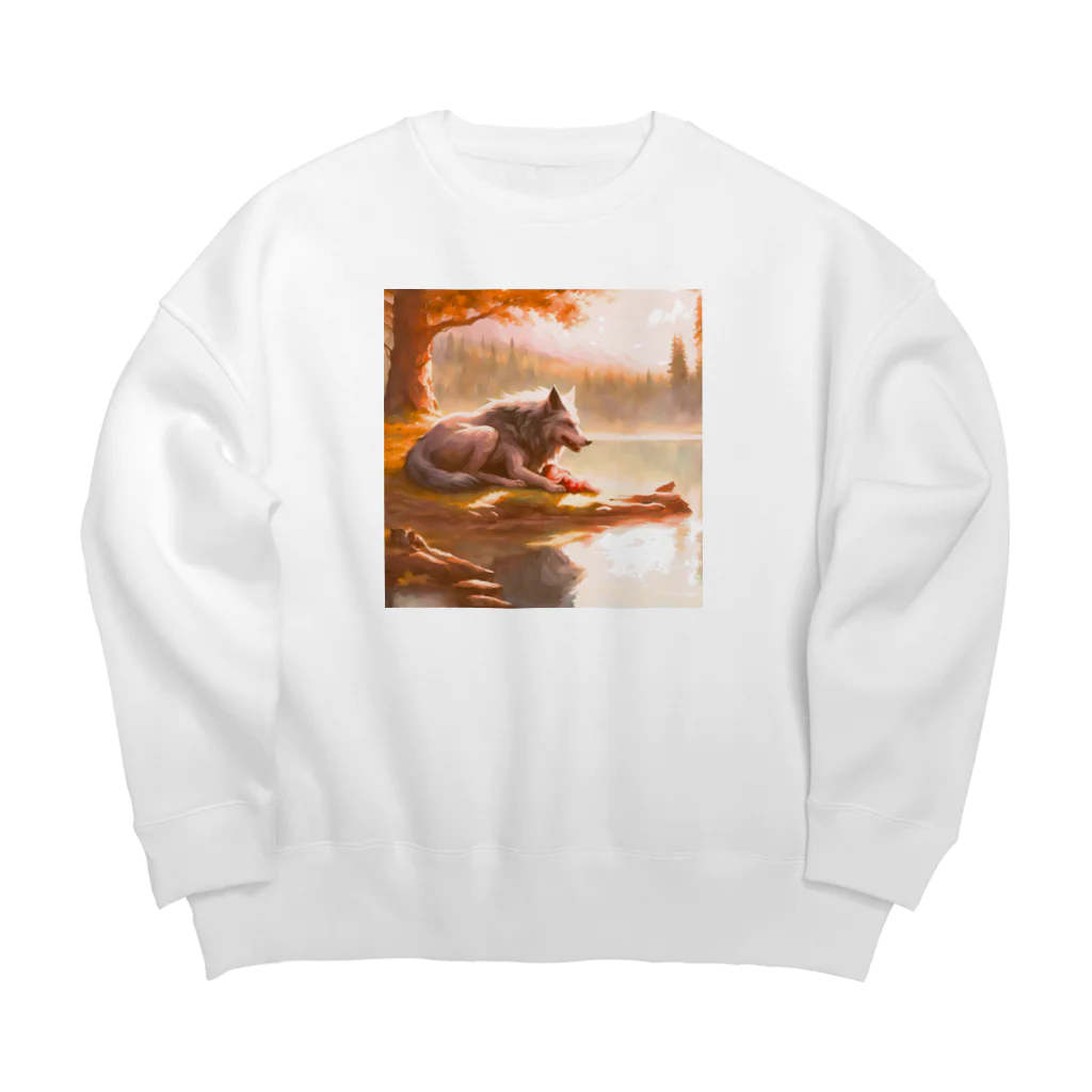 ドリームスケープギャラリーのフェンリルの子守 Big Crew Neck Sweatshirt