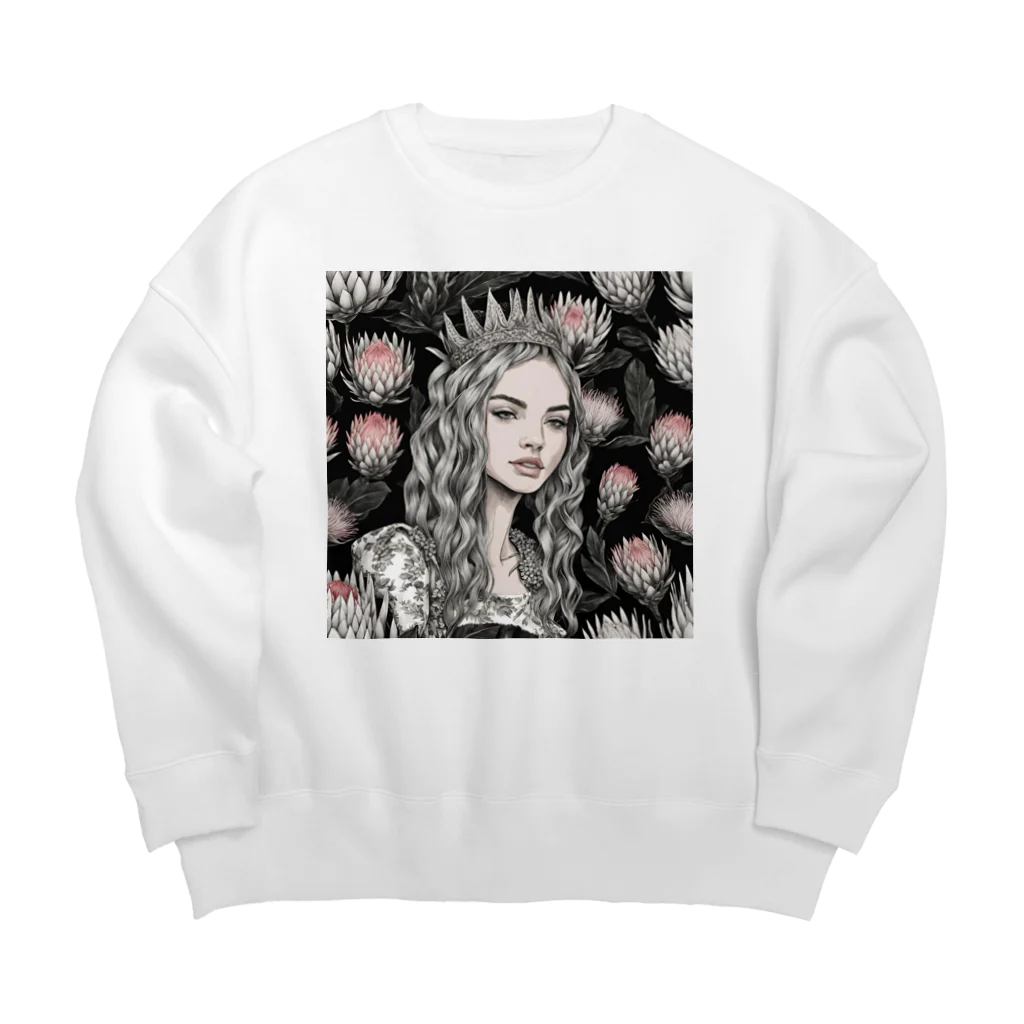 プリンゴブリンのキングプロテア子さん Big Crew Neck Sweatshirt