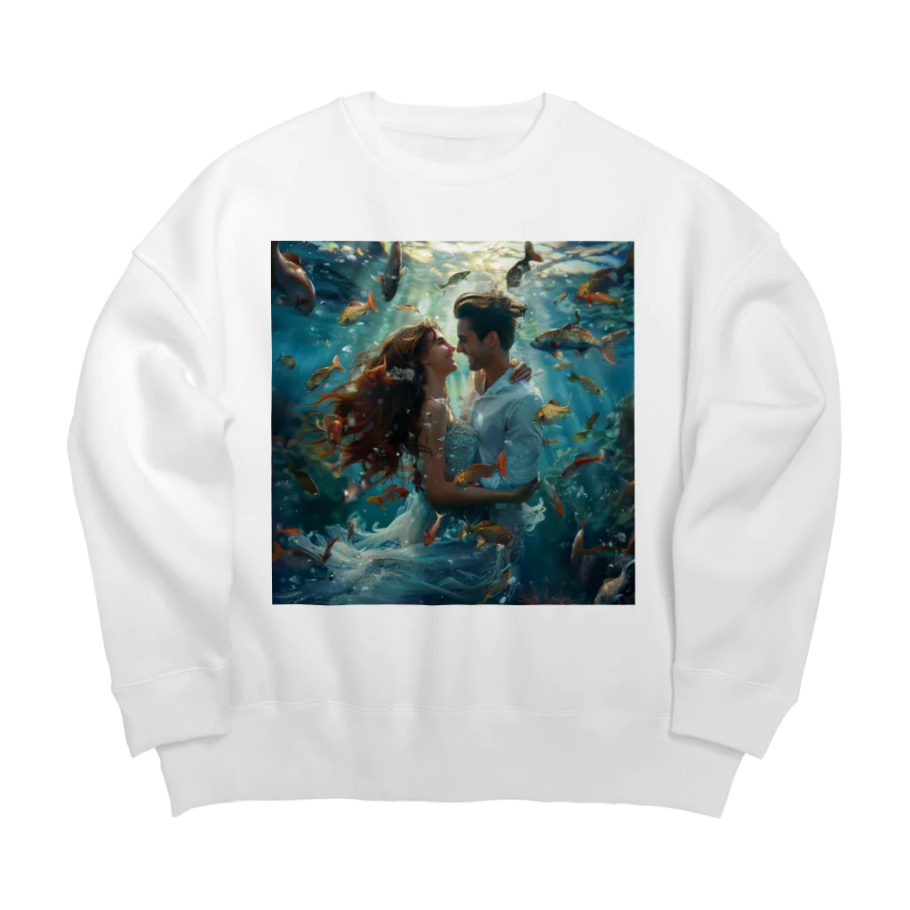 AQUAMETAVERSEの人魚姫と王子の微笑み アメジスト 2846 Big Crew Neck Sweatshirt