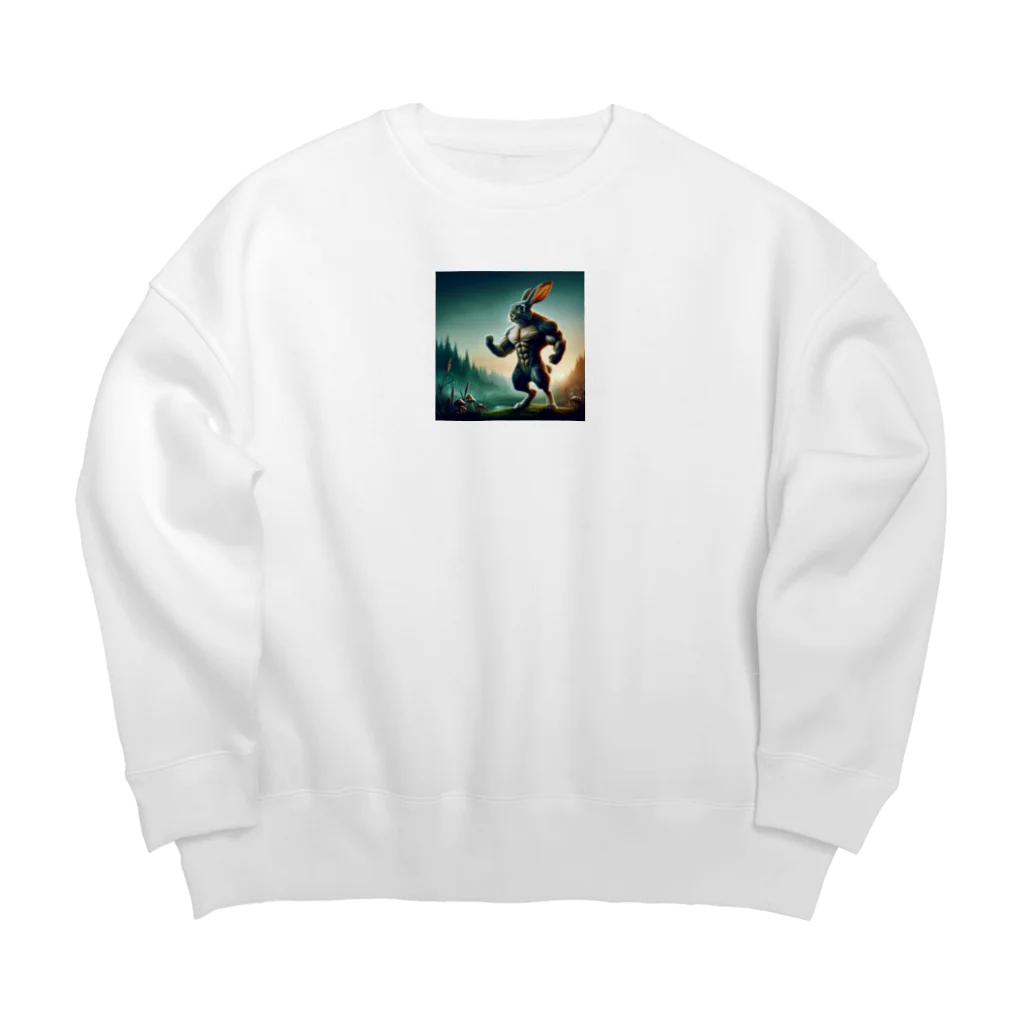 cheesyaのウサギ　パワーモード Big Crew Neck Sweatshirt