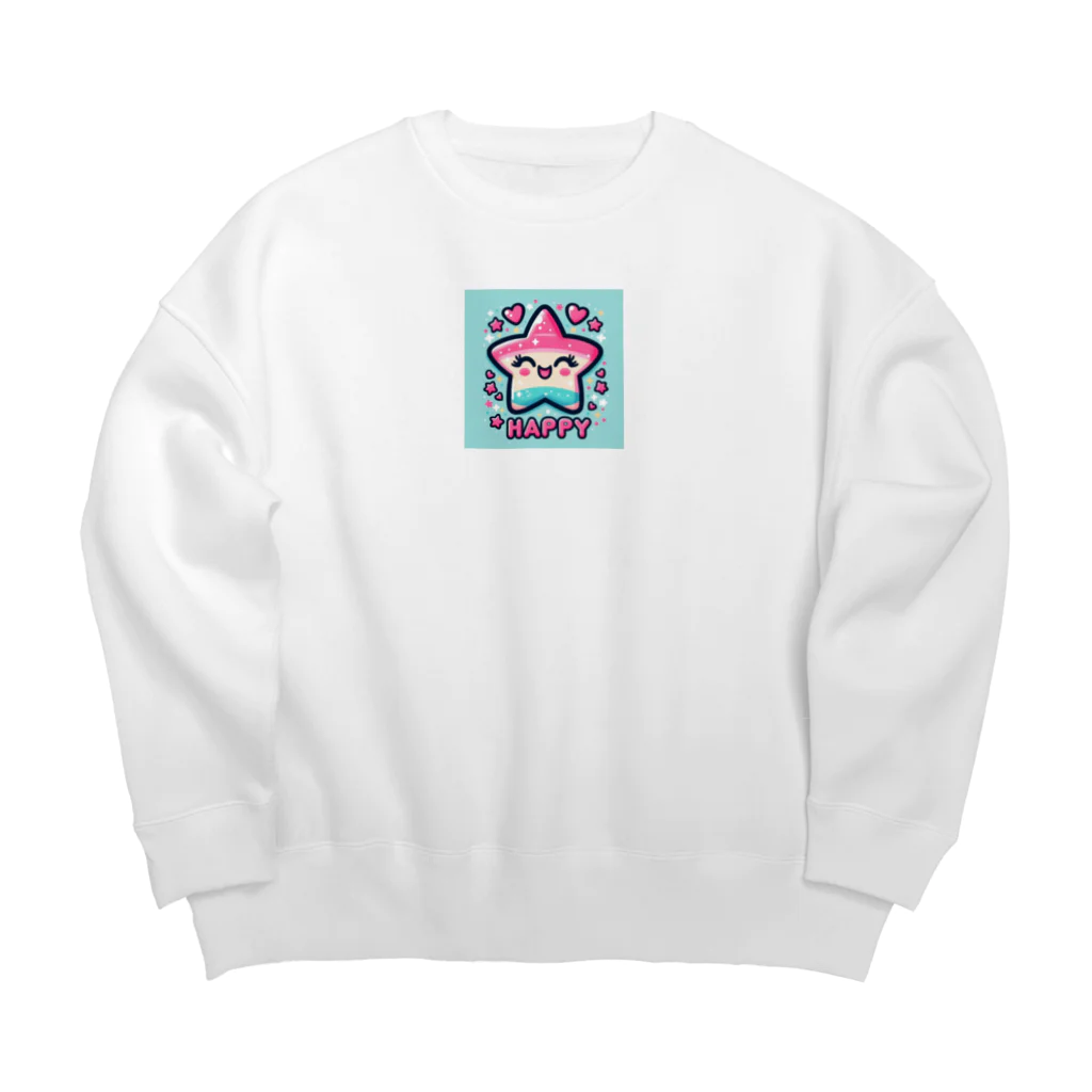 メアリーの星空とLINEスタンプ風デザインが絶妙 Big Crew Neck Sweatshirt