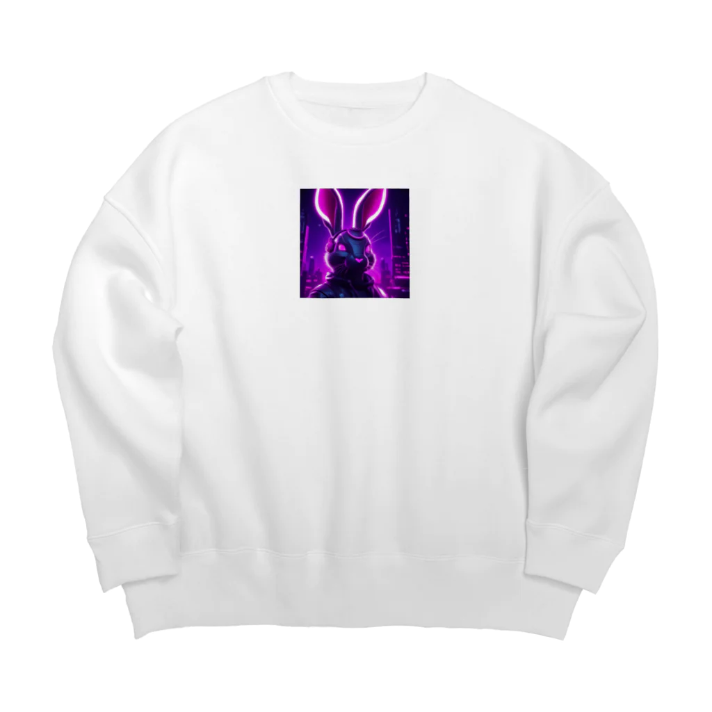 momo29vのウサギ Big Crew Neck Sweatshirt