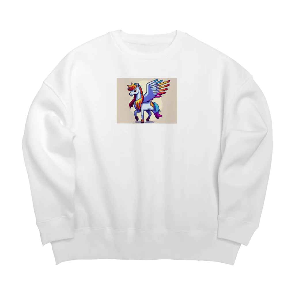 madatubomiの青色ペガサス Big Crew Neck Sweatshirt