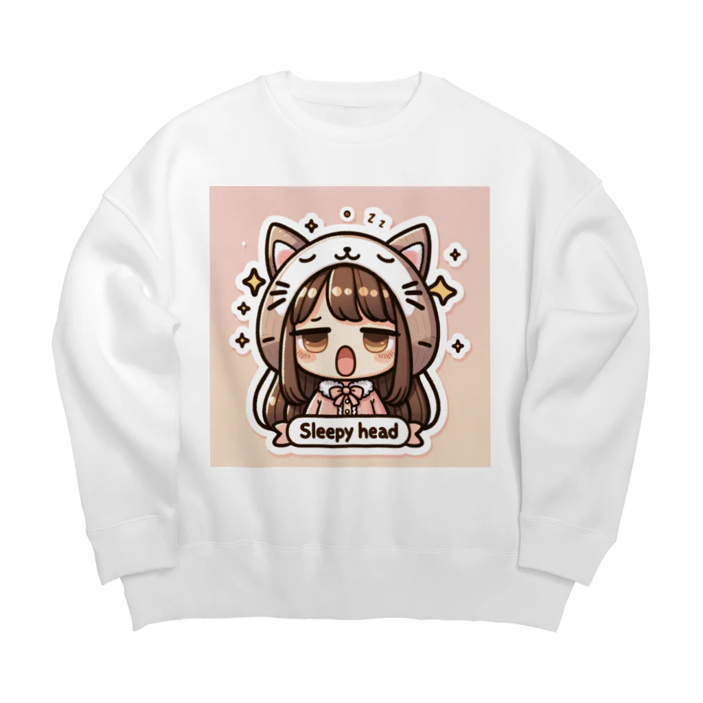 mimikkyu322のsleepy　girl2 Big Crew Neck Sweatshirt