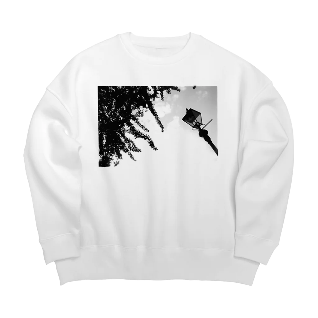 アリエルの空想鉱物店 "Arier's Imaginary Mineral Shop"の横浜の風景〈ガス灯と銀杏〉 Big Crew Neck Sweatshirt