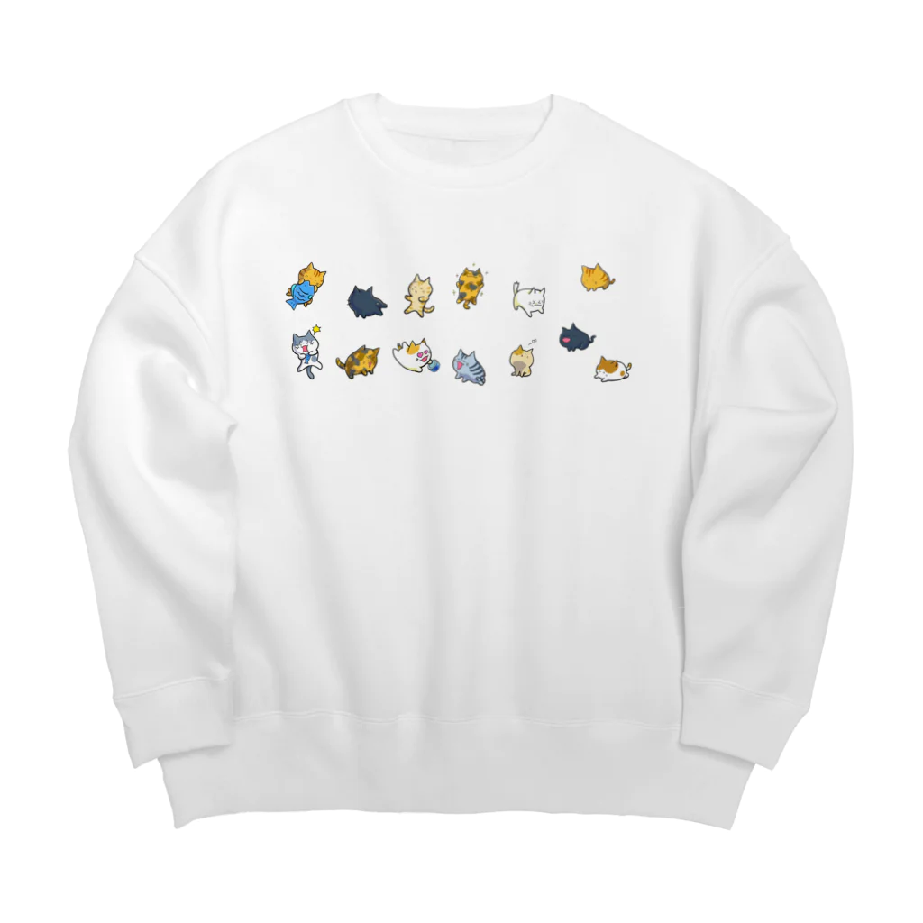 もふもふ堂の猫たちの集会 Big Crew Neck Sweatshirt