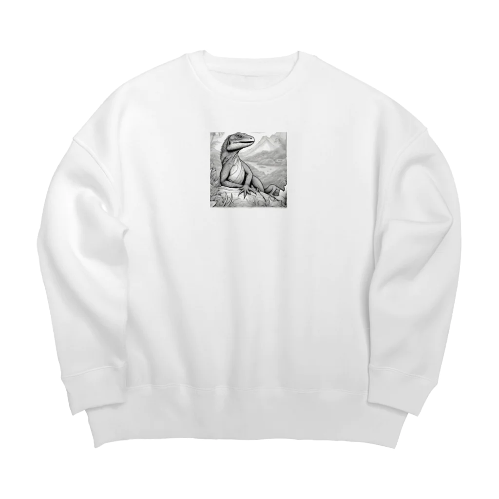 marrikat189のくつろぐトカゲ Big Crew Neck Sweatshirt