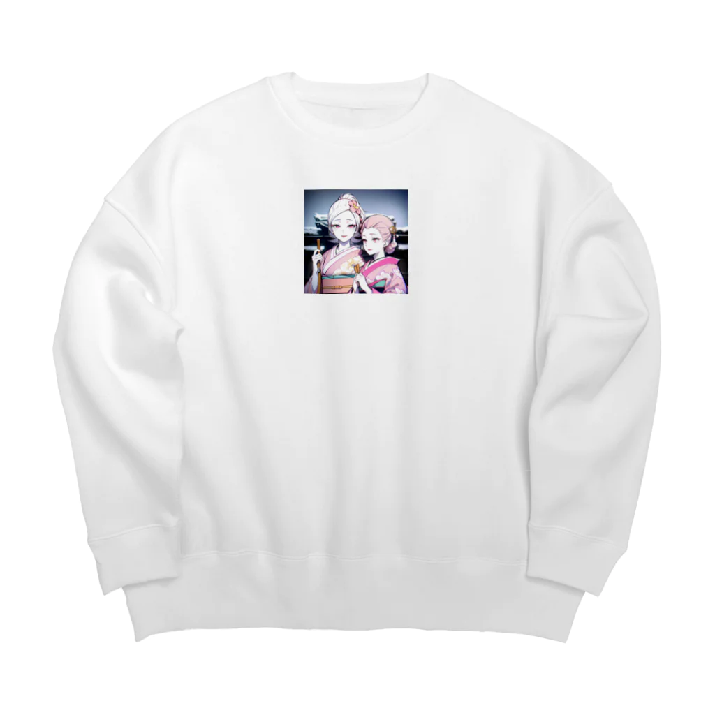 bigbamboofamilyの白く透き通る肌の娘達 Big Crew Neck Sweatshirt