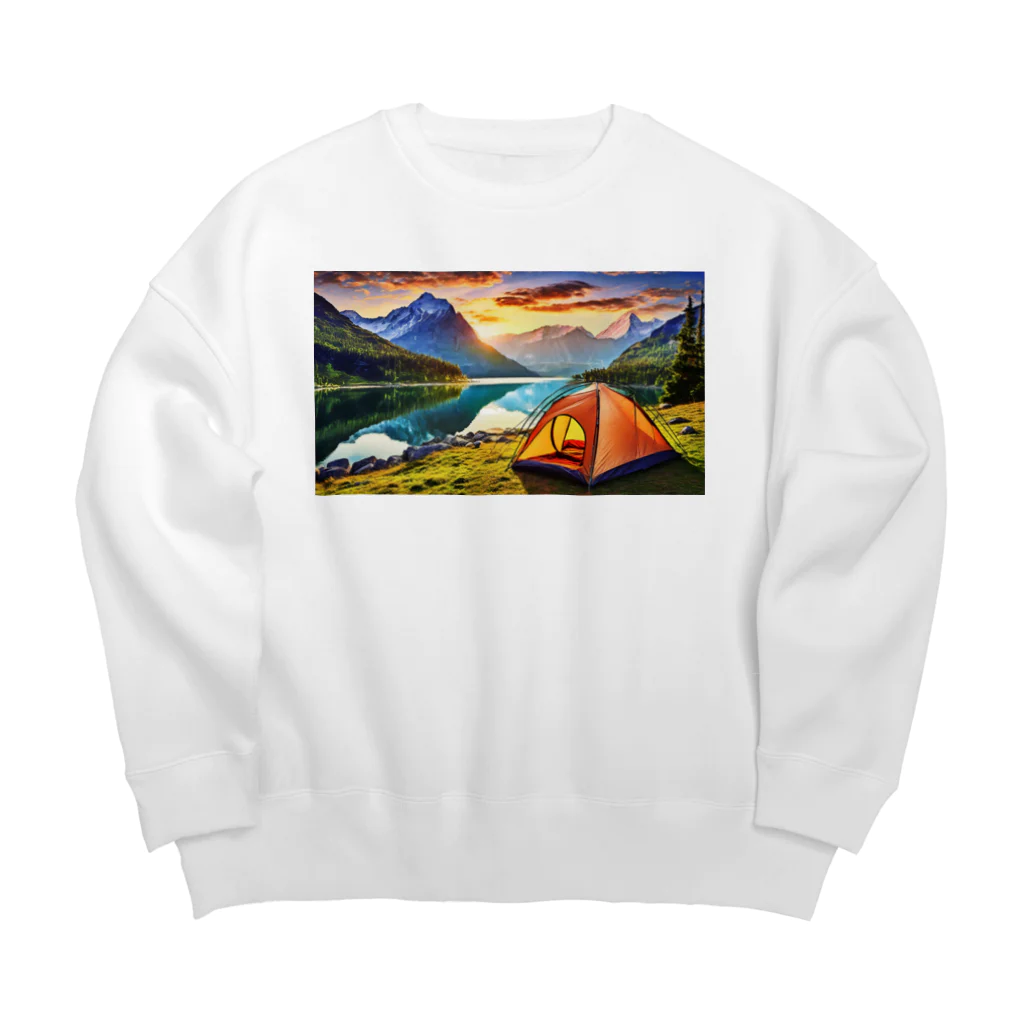 Kz_25@アウトドアーのキャンプファッション -Sunrise- Big Crew Neck Sweatshirt