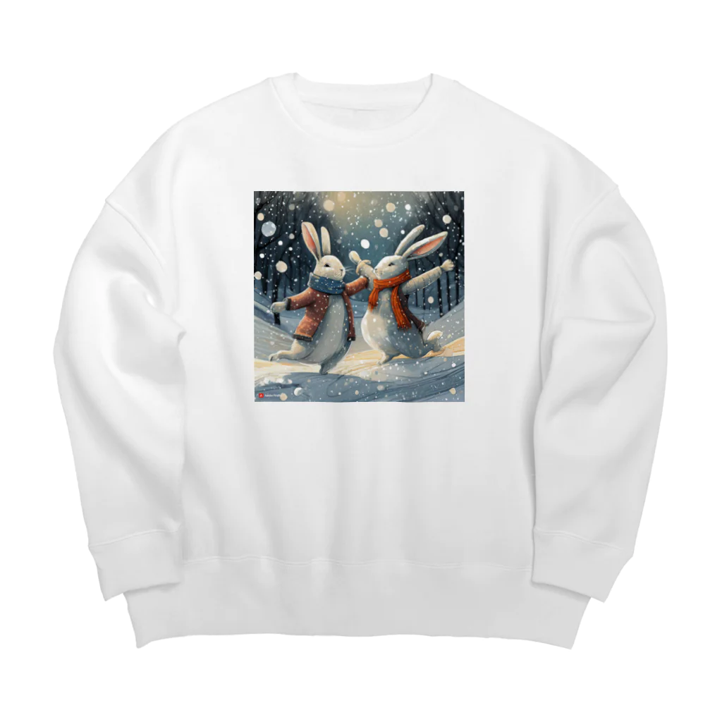 ALICE_nonの踊っているウサギたち Big Crew Neck Sweatshirt