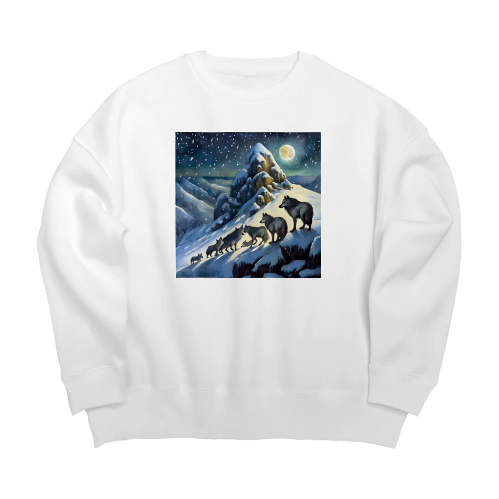 DREAMHOUSEの雪山のオオカミの群れ Big Crew Neck Sweatshirt