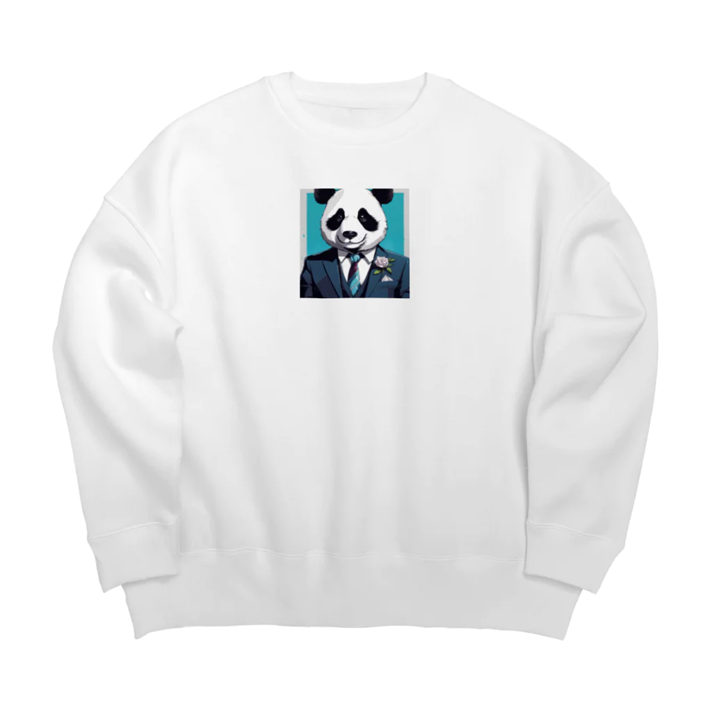 crazypanda2のビジネスパンダ Big Crew Neck Sweatshirt