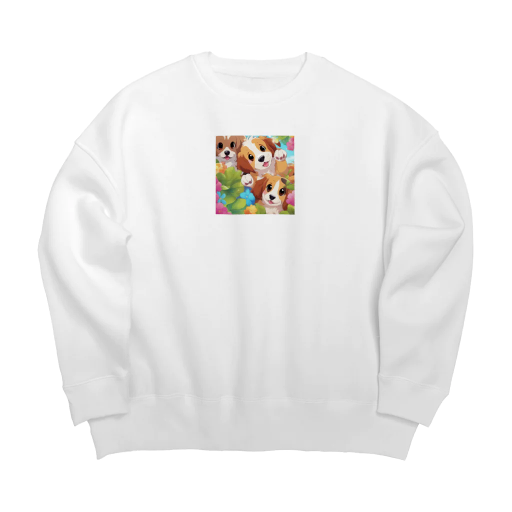 sadajapanのコーイケルホンディエの仲良し子供たち Big Crew Neck Sweatshirt