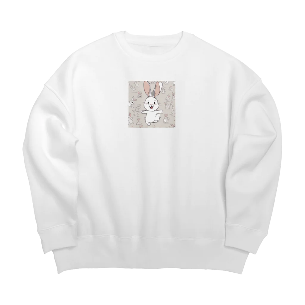 aahsrのくるくるうさくる Big Crew Neck Sweatshirt