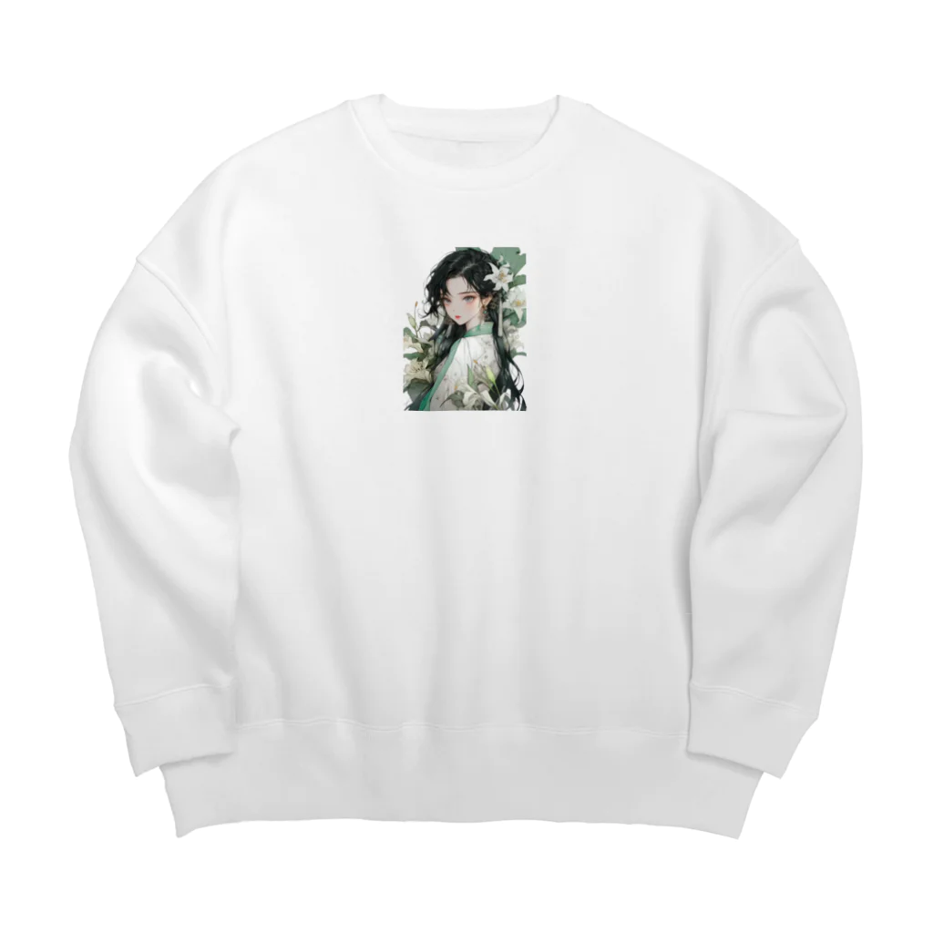 AQUAMETAVERSEの百合に囲まれた、娘　なでしこ1478 Big Crew Neck Sweatshirt