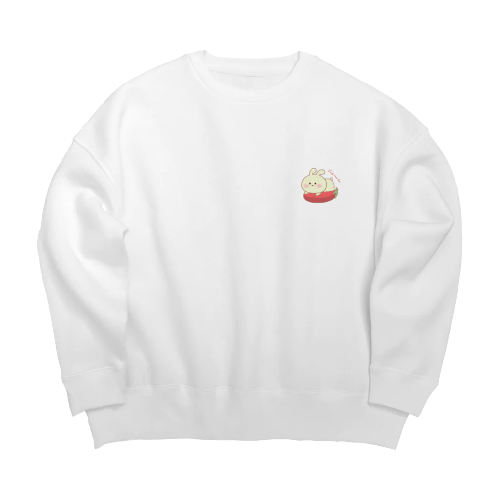 かっぱちゃん🌼のもちうさ Big Crew Neck Sweatshirt