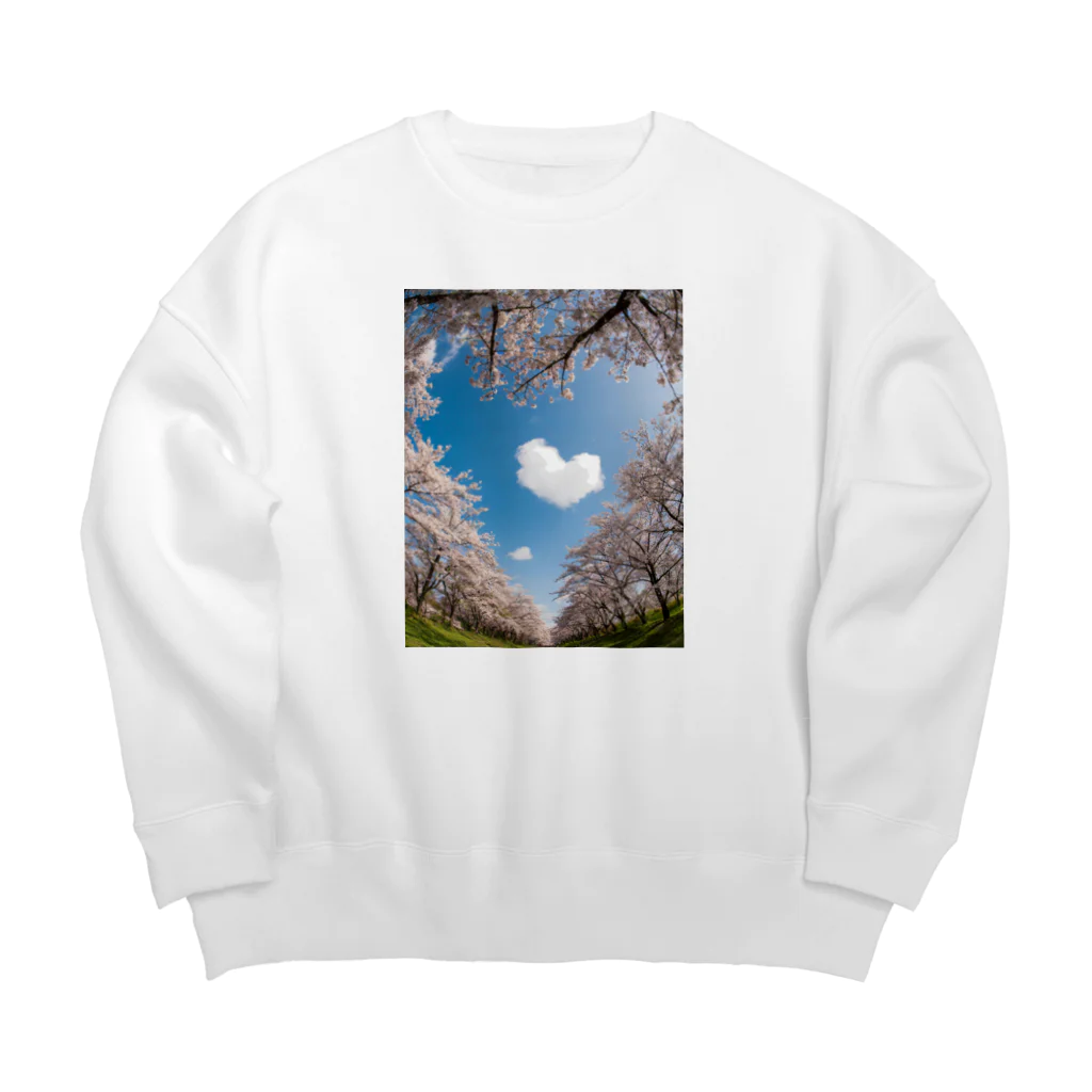 ぱんだまんのダブルハート Big Crew Neck Sweatshirt