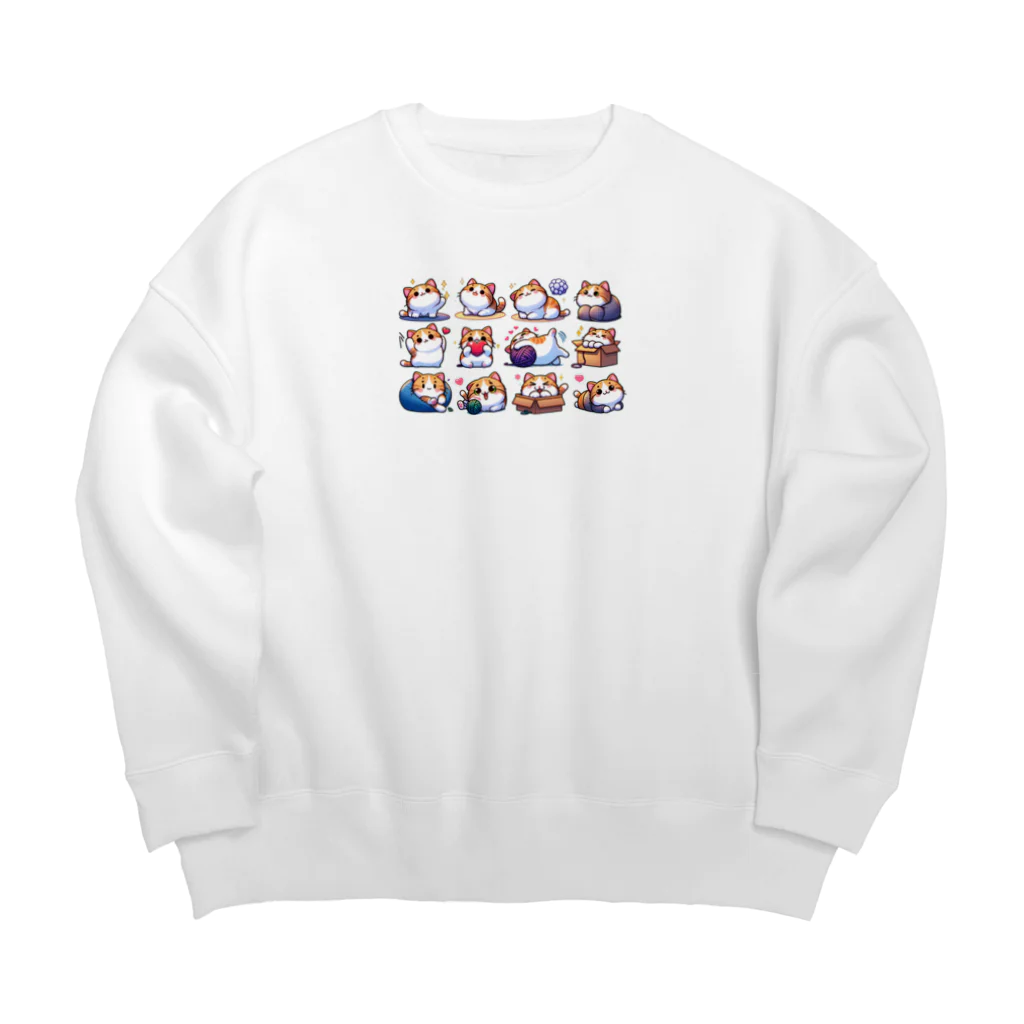 yurumonの癒しcat Big Crew Neck Sweatshirt