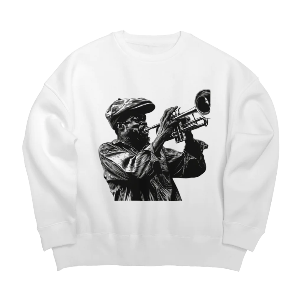 MistyStarkの黒人のトランぺッター Big Crew Neck Sweatshirt